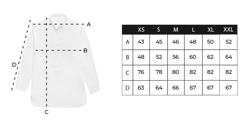 Camisa Mao blanca jaretas