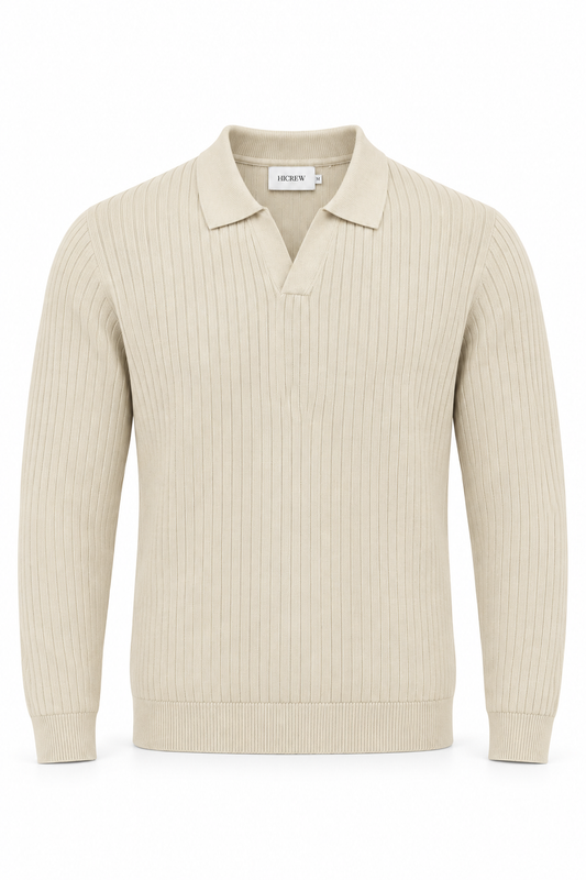 Jersey polo algodón crema