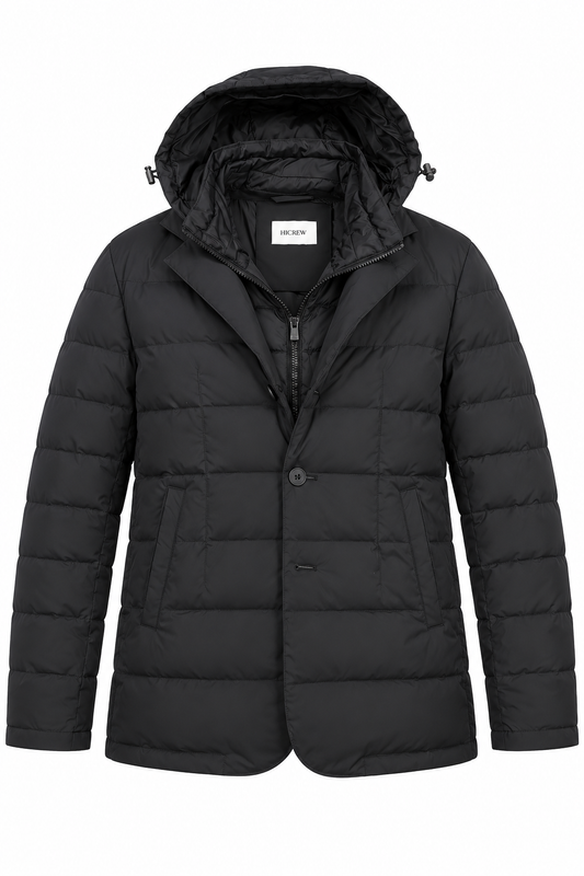 Chaqueta acolchada capucha azul marino