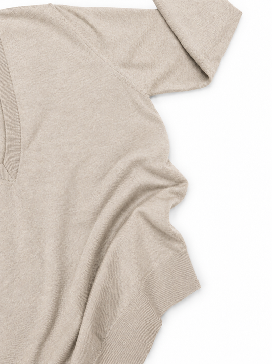 Jersey pico largo lana merino beige