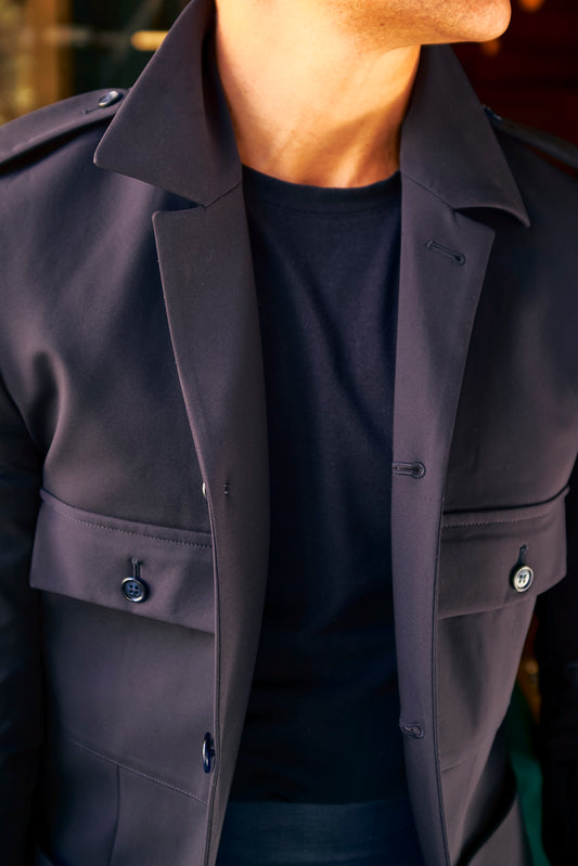 Chaqueta sahariana técnica azul marino