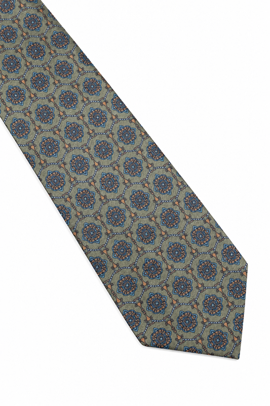 Corbata geométricos verde