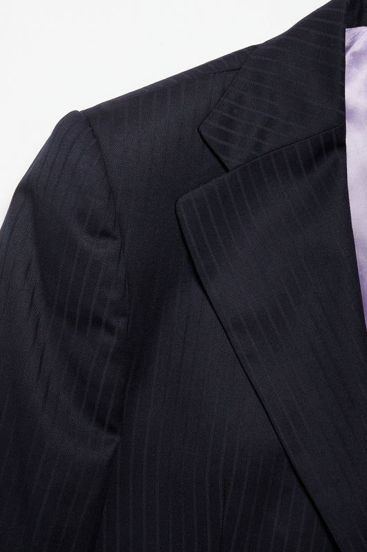 Americana Traje azul noche rayas Drago