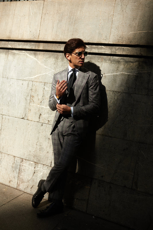 Pantalón traje gris Príncipe de Gales Vitale Barberis