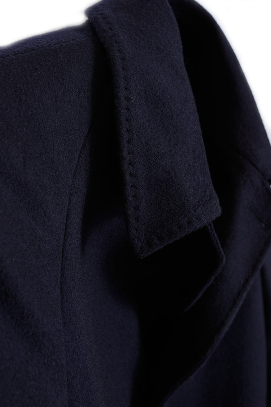 Abrigo raglan lana cashmere azul marino