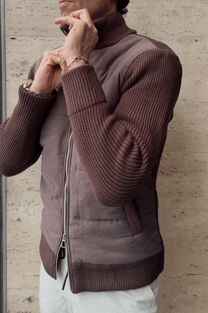 Chaqueta híbrida marrón
