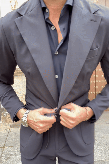 Americana técnica sartorial azul marino