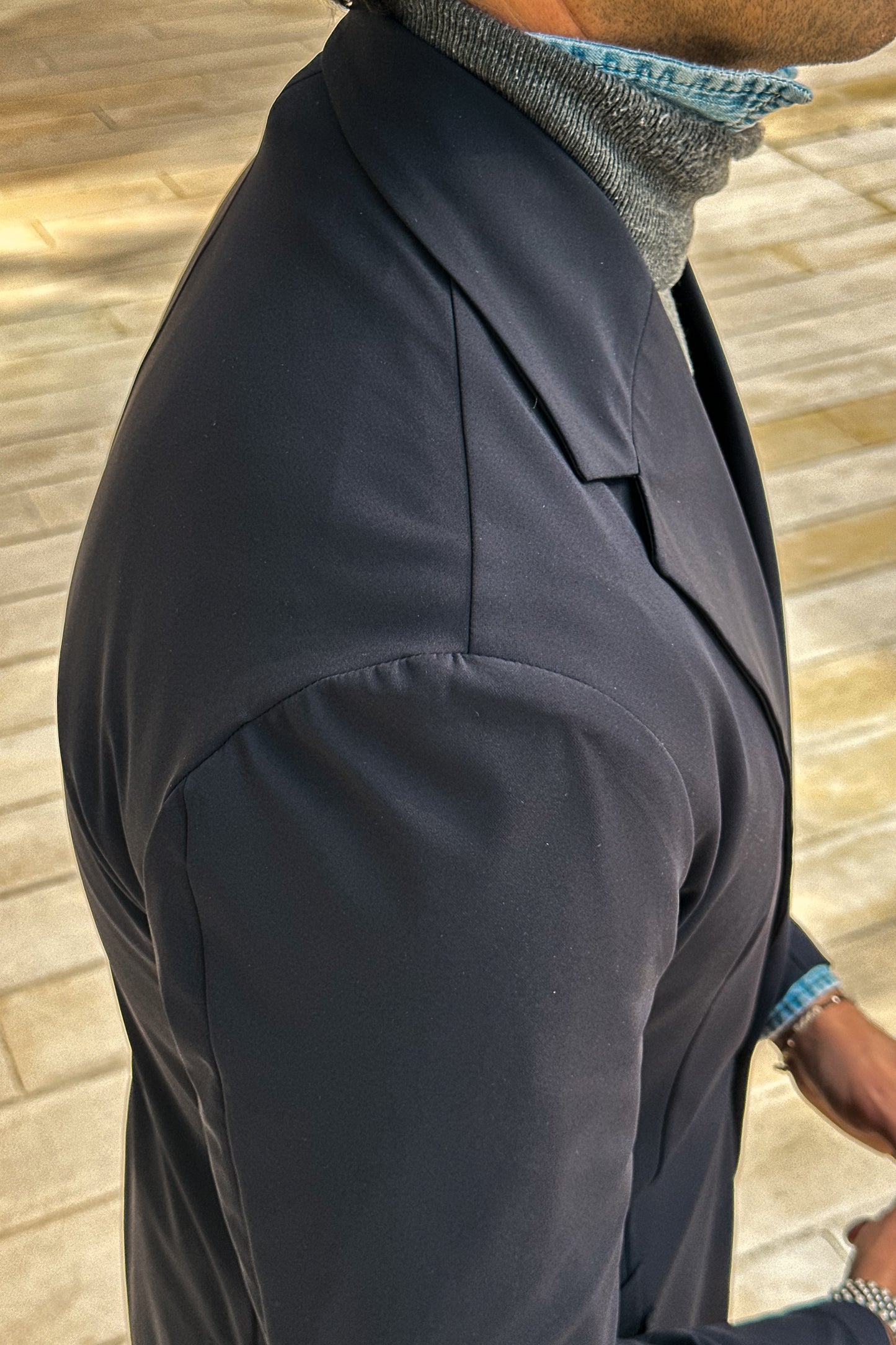 Americana técnica sartorial azul marino