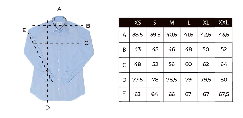 Camisa vestir azul rayas cuello inglés