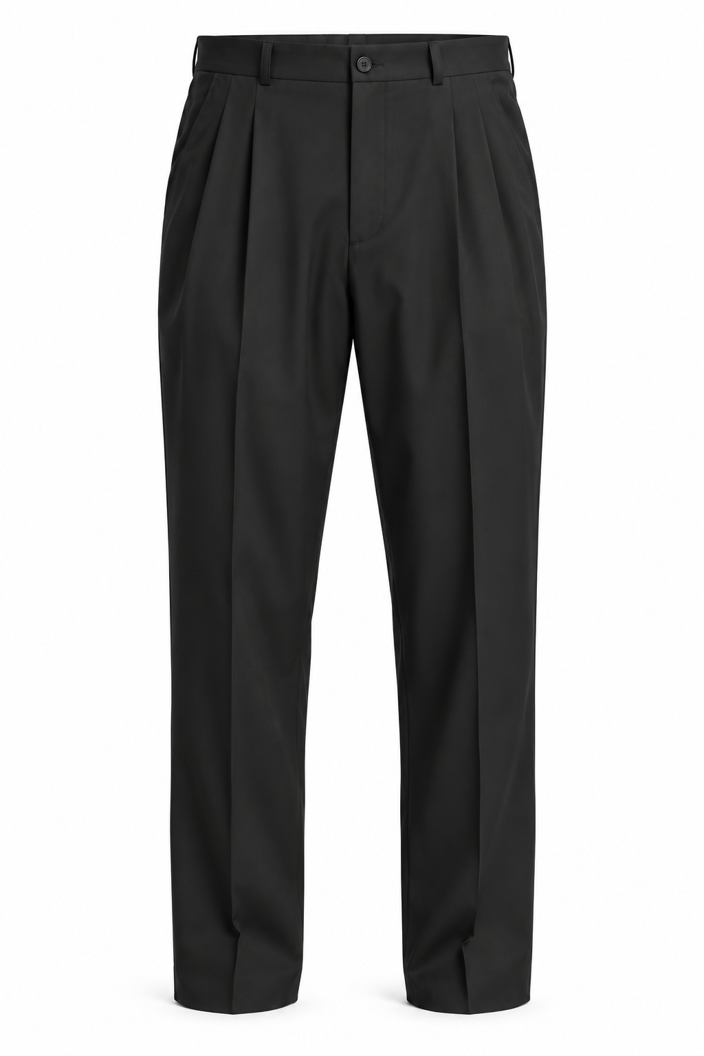 Pantalón vestir pinzas fluido negro