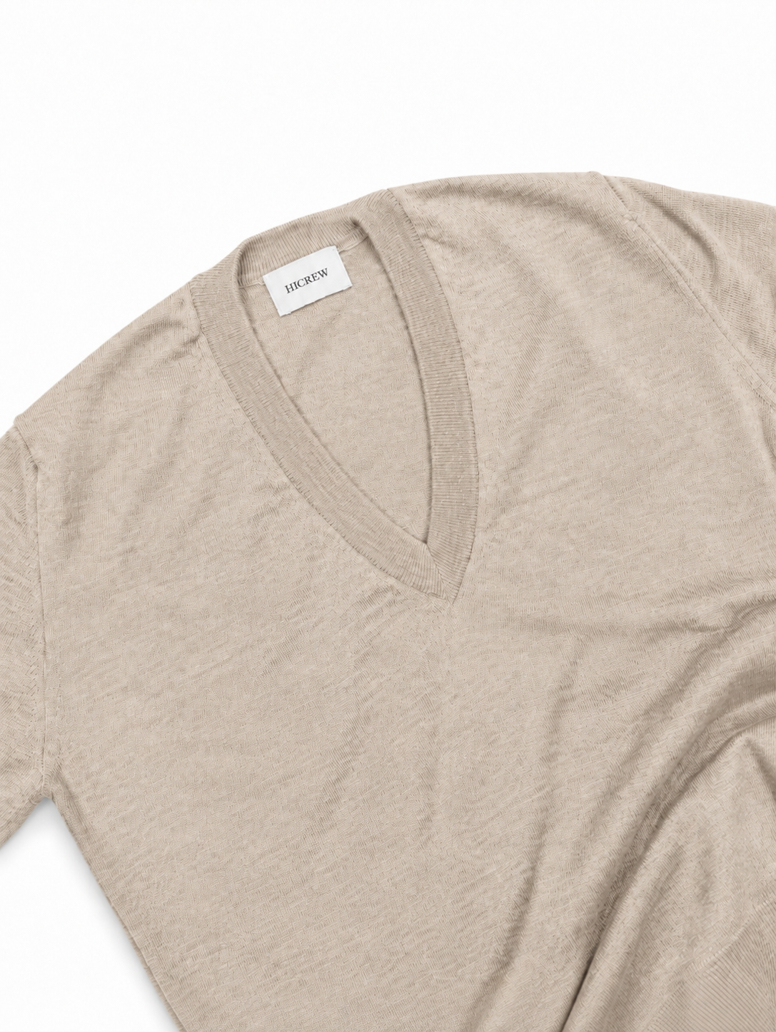 Jersey pico largo lana merino beige