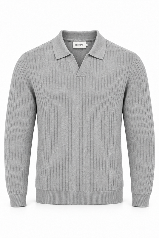 Jersey polo algodón gris