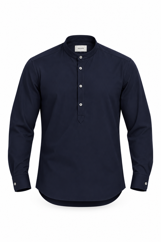 Camisa henley técnica azul marino