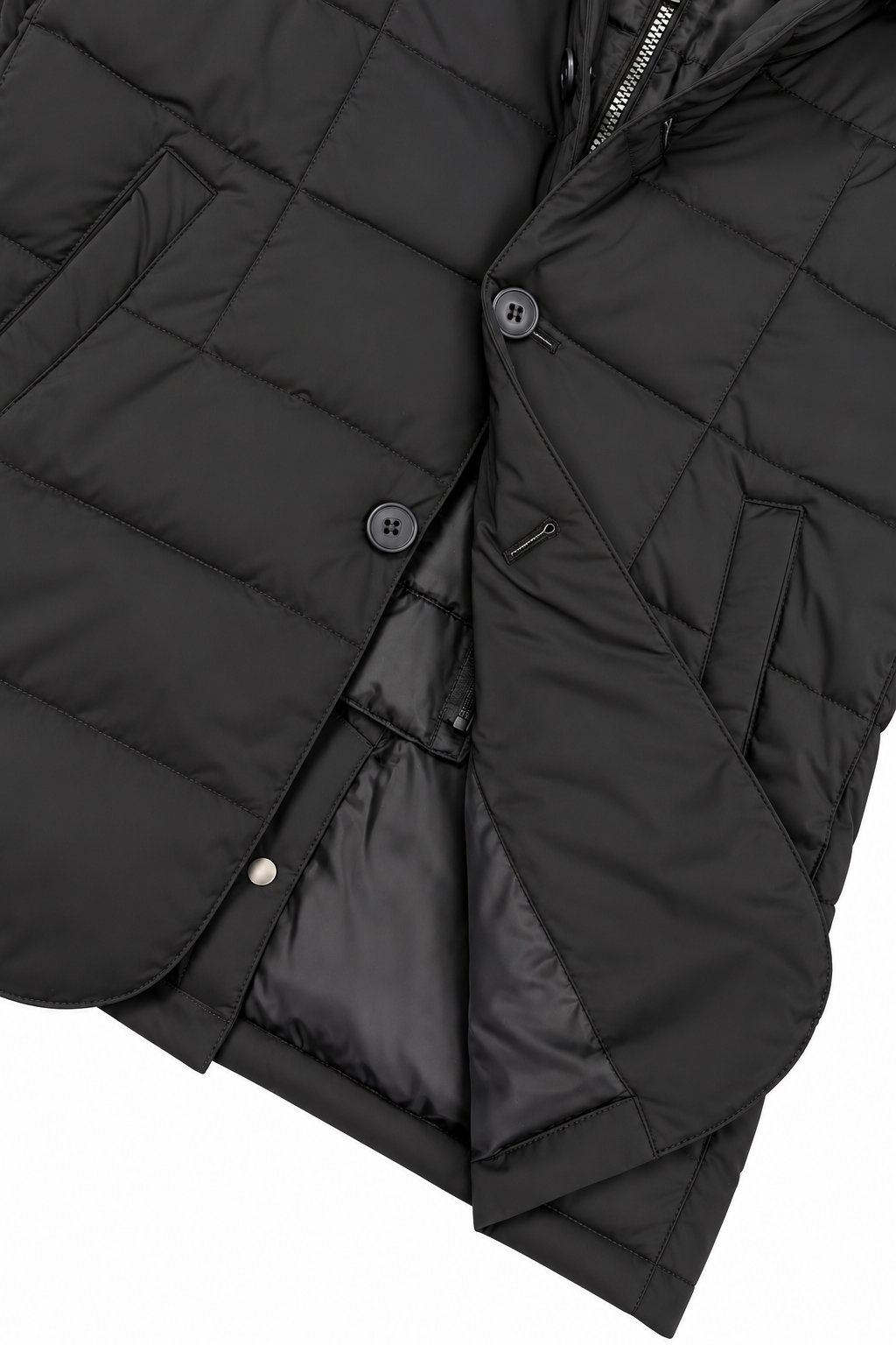 Chaqueta acolchada capucha azul marino