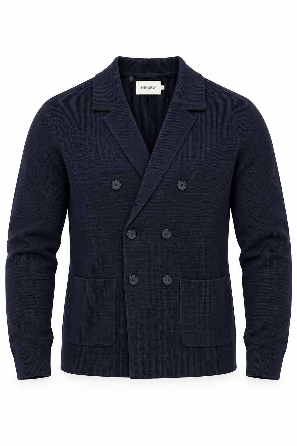 Blazer cruzada punto azul marino