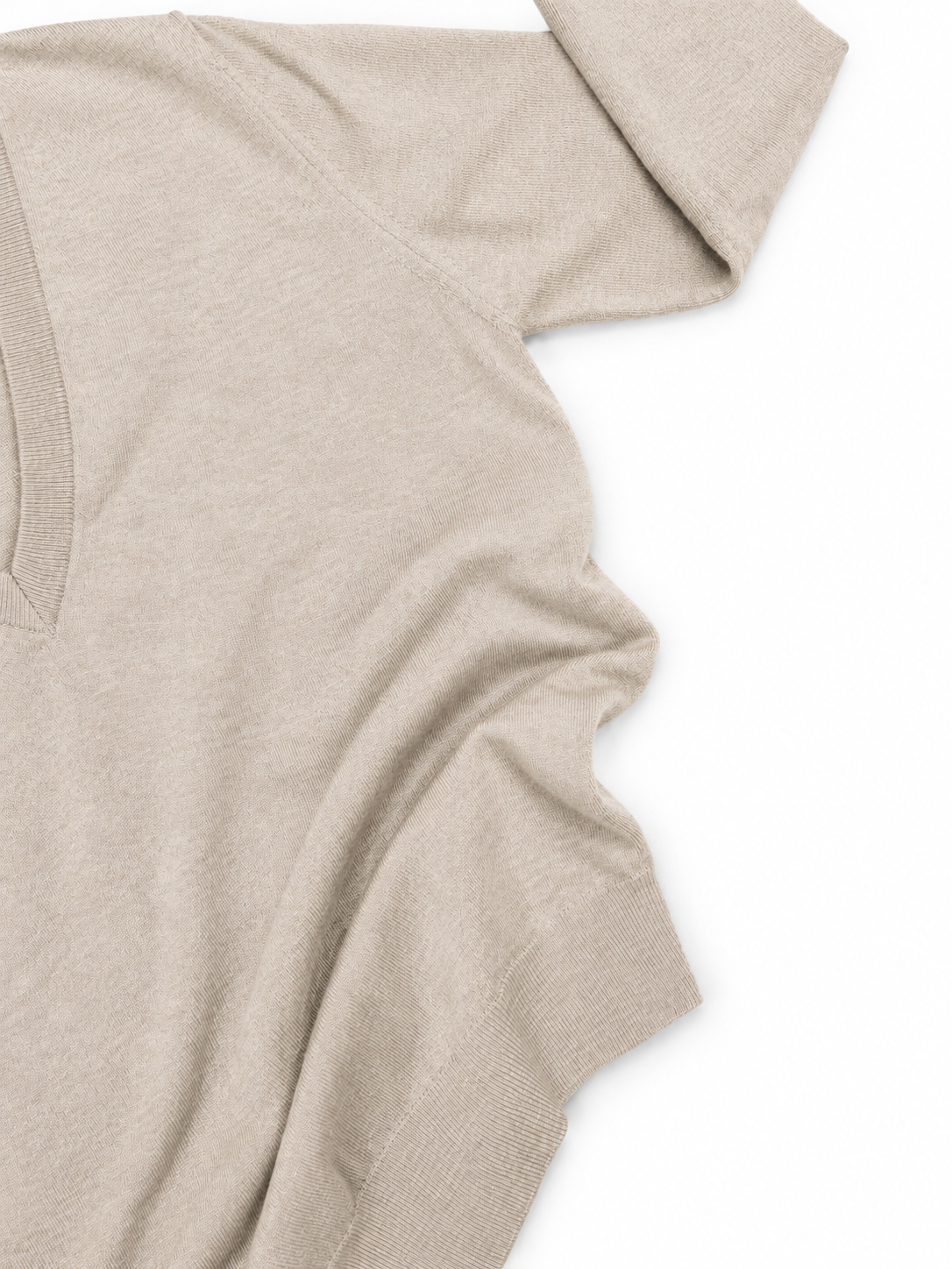 Jersey pico largo lana merino beige
