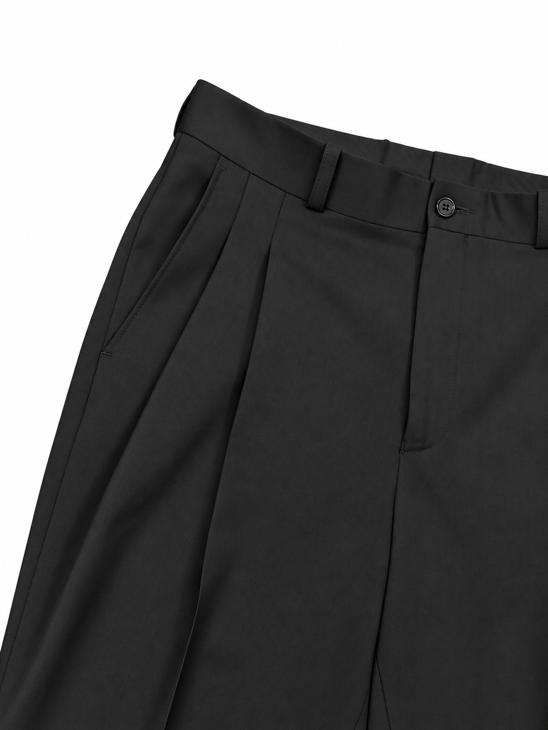Pantalón vestir pinzas fluido negro