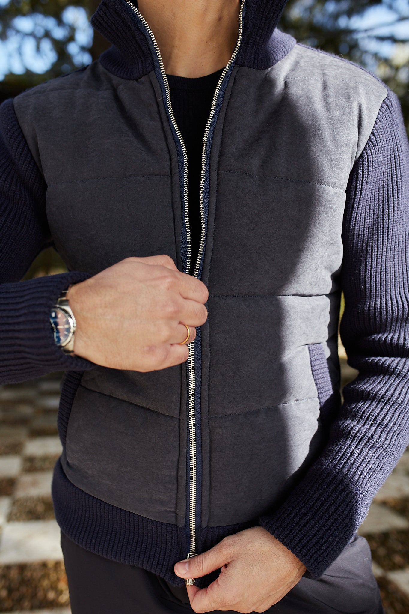 Chaqueta híbrida azul marino
