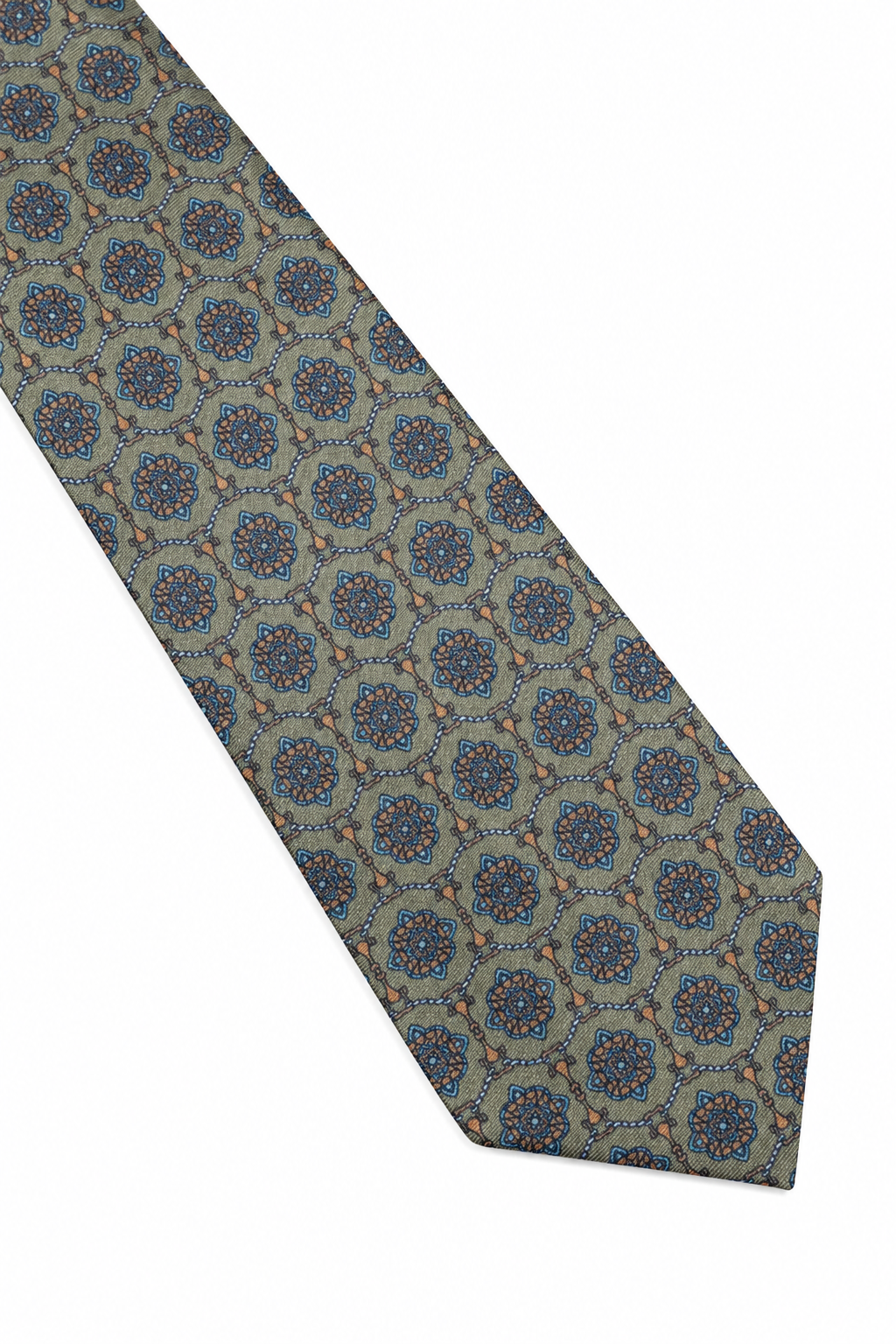 Corbata geométricos verde
