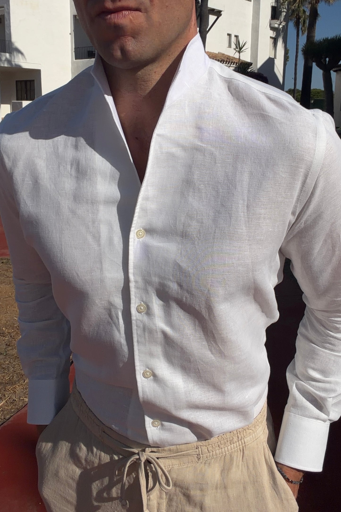Camisa Mao lino blanca
