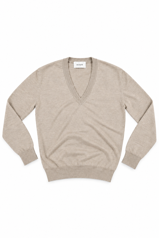 Jersey pico largo lana merino beige