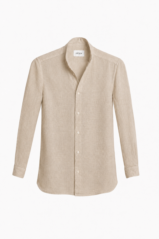 Camisa Mao lino tostada