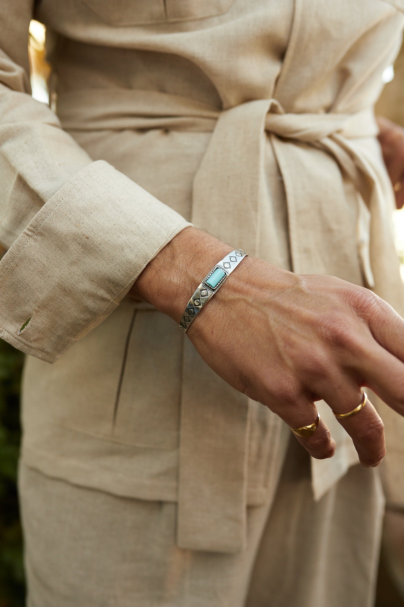 Pulsera plata navajo turquesa