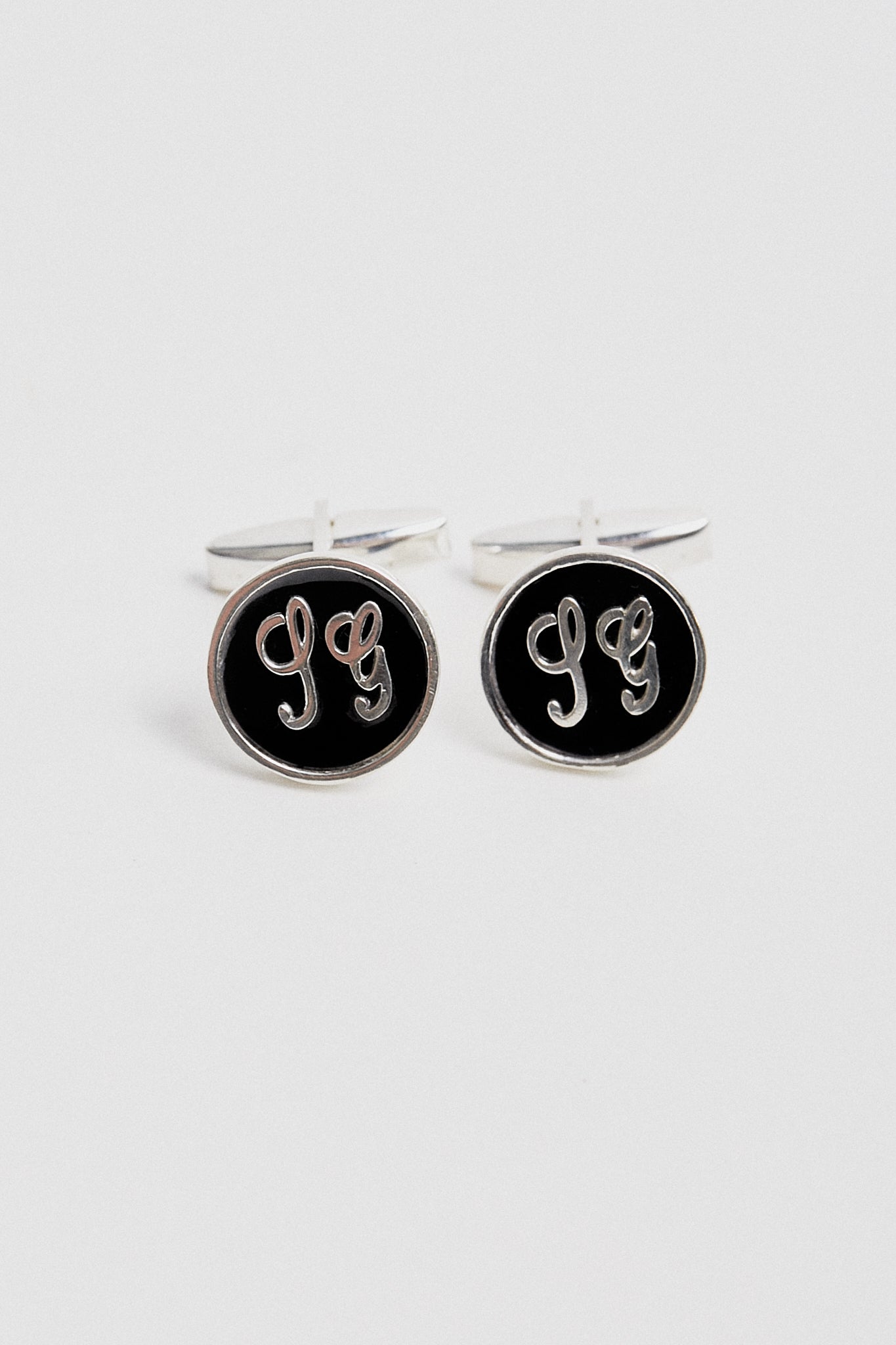 Gemelos plata personalizables nácar negro
