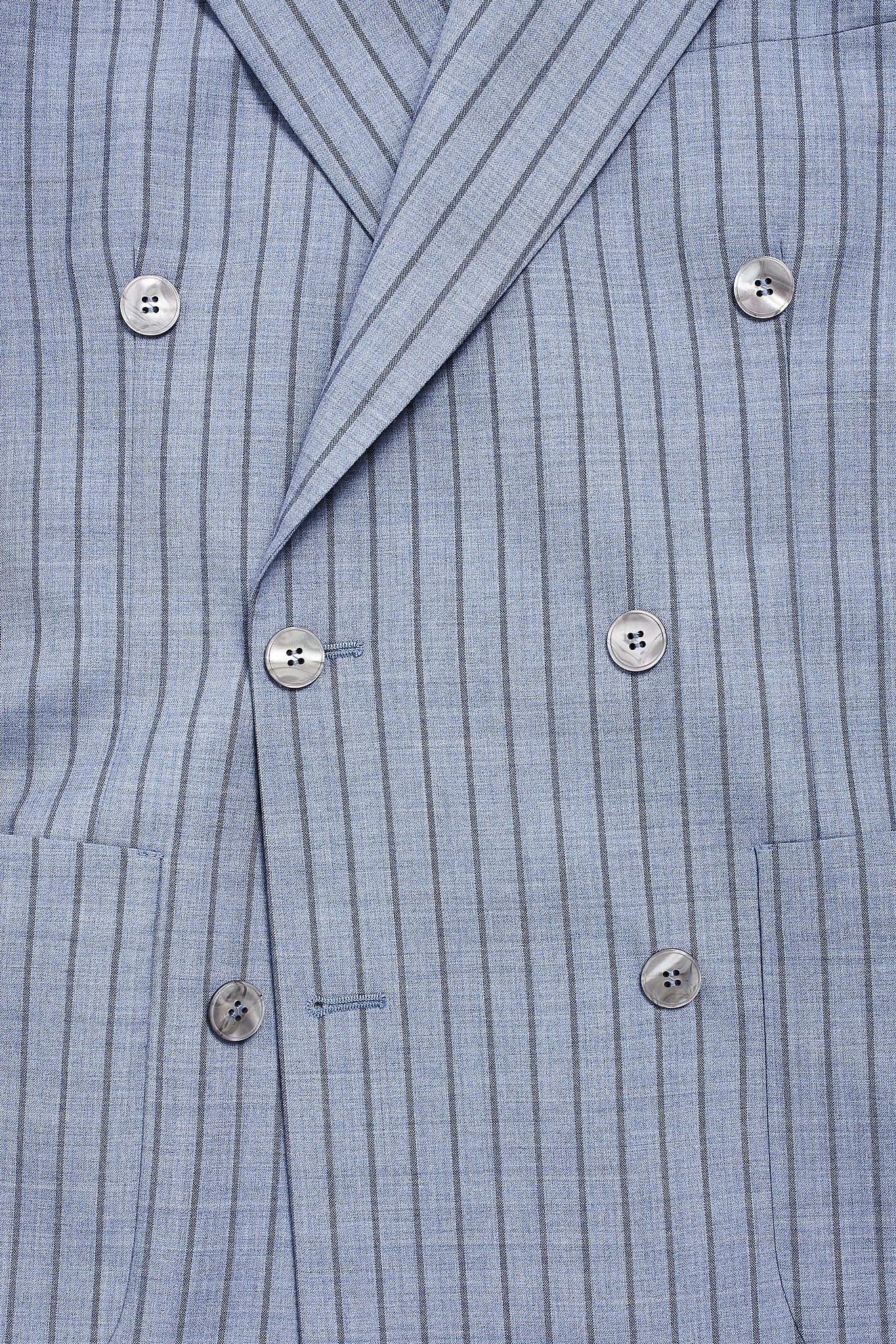 Americana traje cruzado diplomático azul celeste Drago