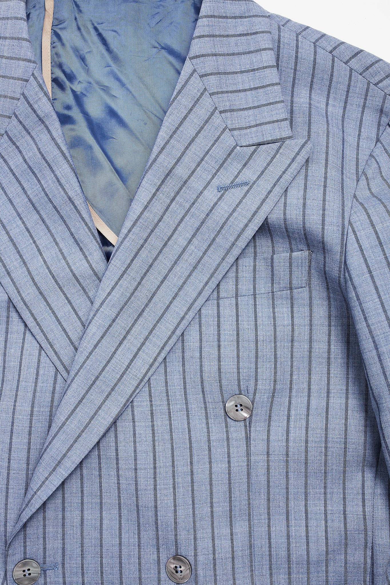 Americana traje cruzado diplomático azul celeste Drago
