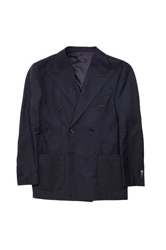 Americana traje cruzado espiga azul marino Marlane