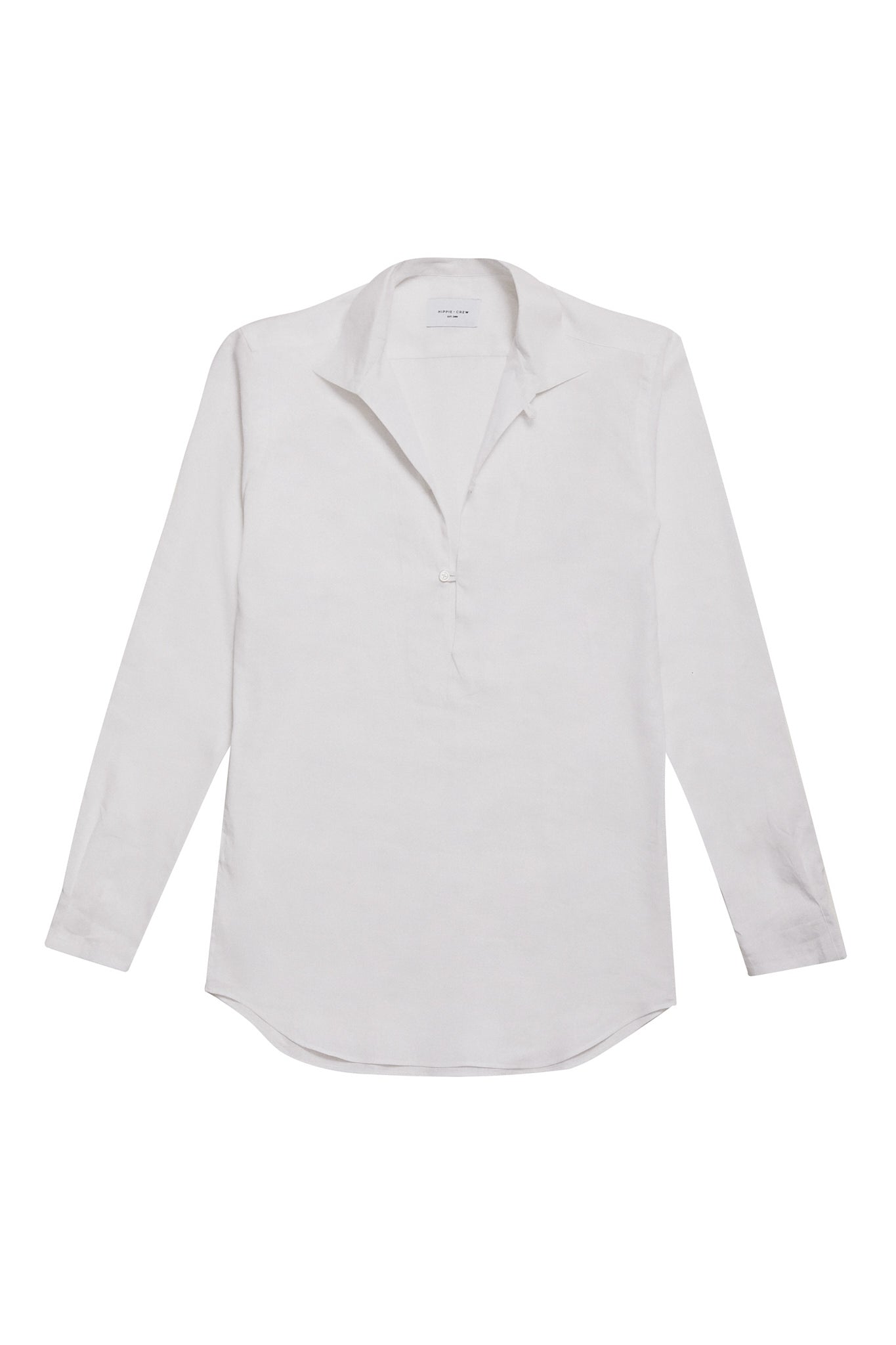Camisa polera lino broches blanca
