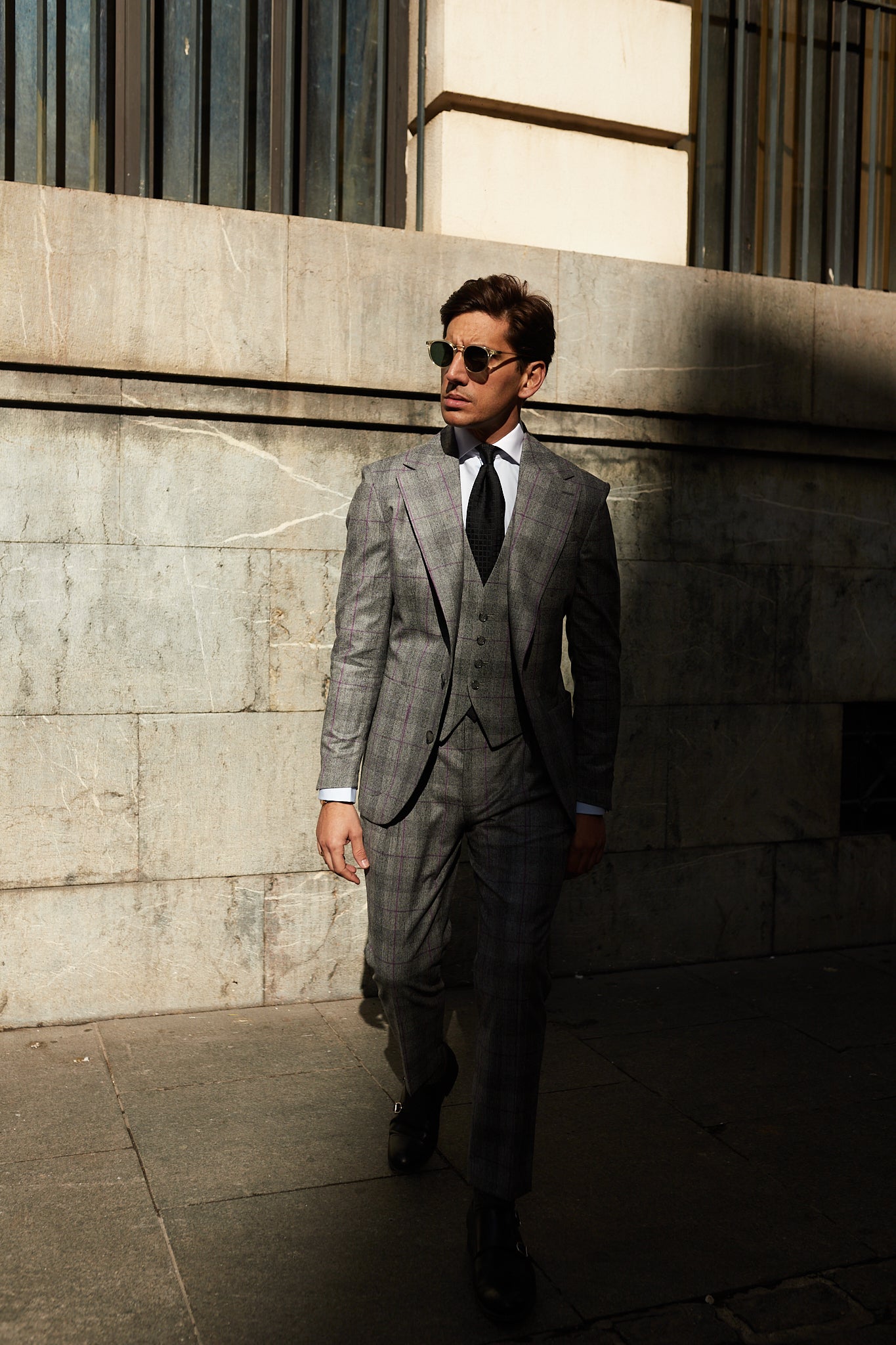 Americana traje gris Príncipe de Gales Vitale Barberis