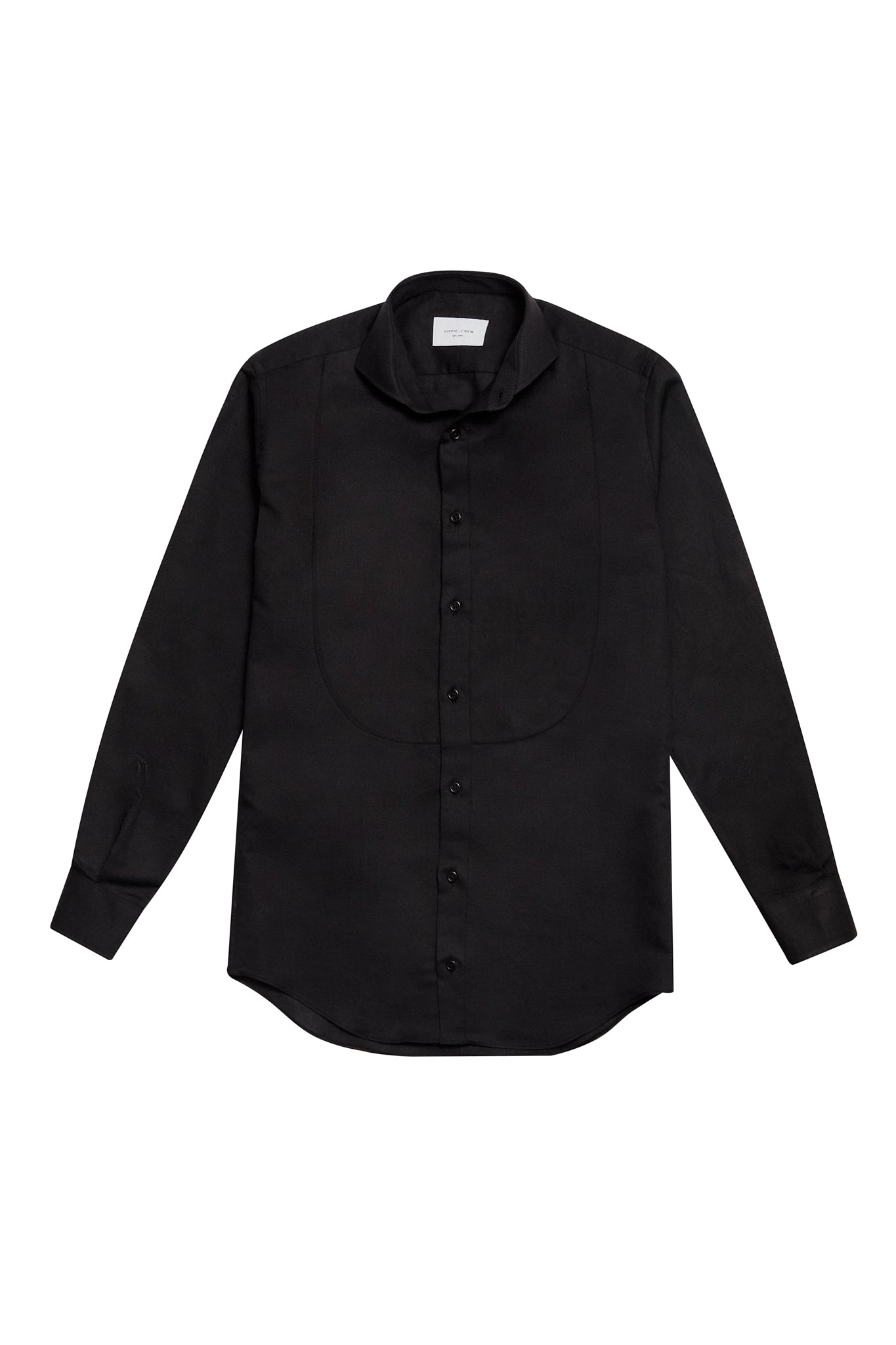 Camisa lino pechera negra