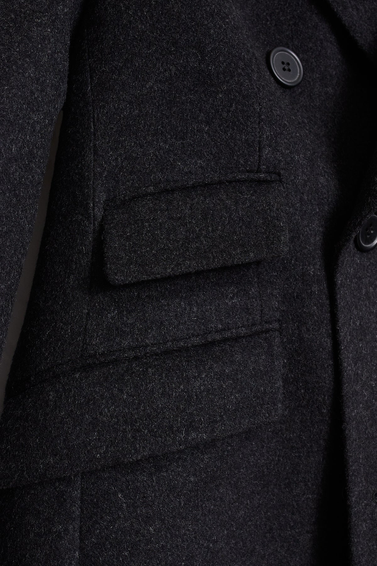 Abrigo cruzado lana cashmere gris oscuro