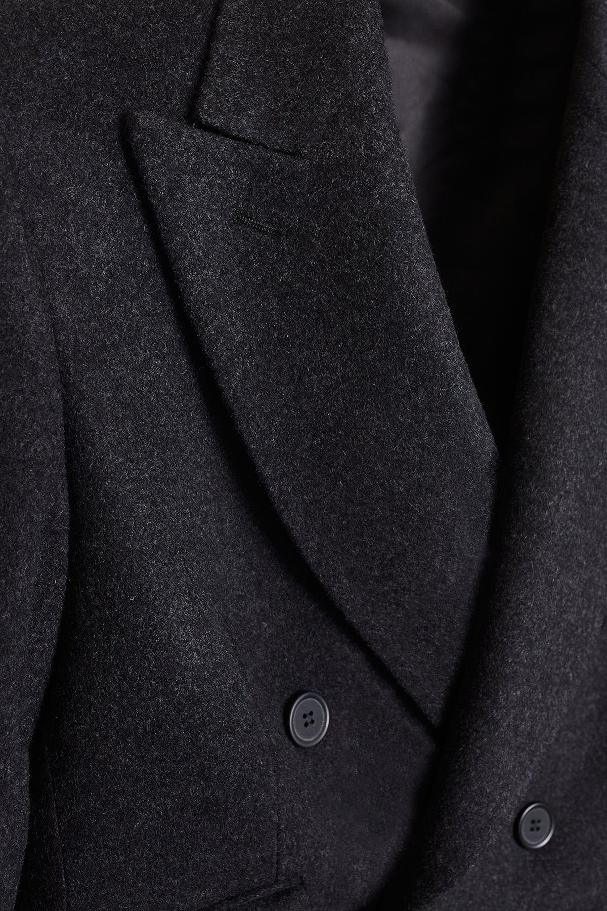 Abrigo cruzado lana cashmere gris oscuro