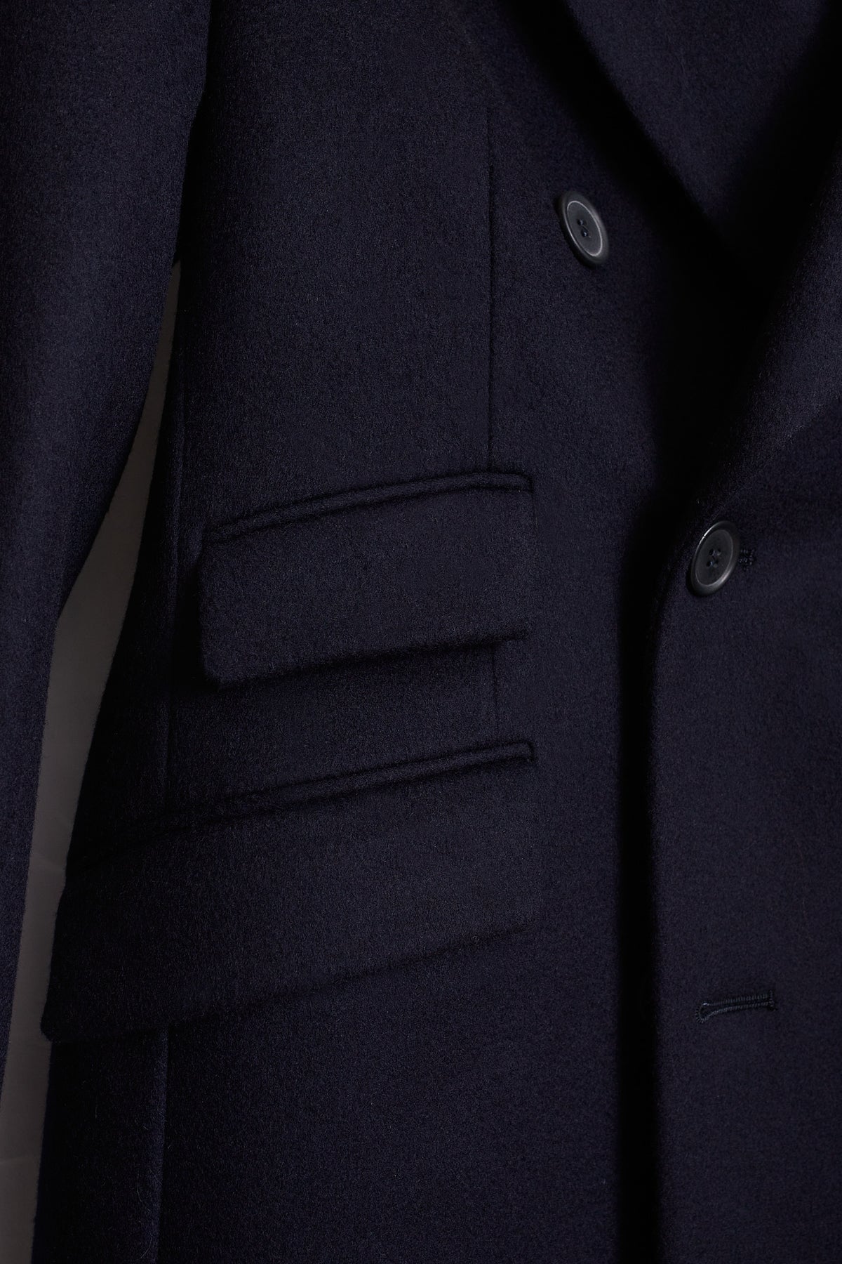 Abrigo cruzado lana cashmere azul marino