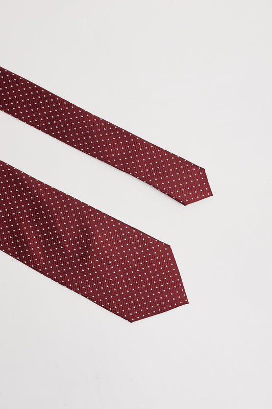 Corbata lunares Burdeos
