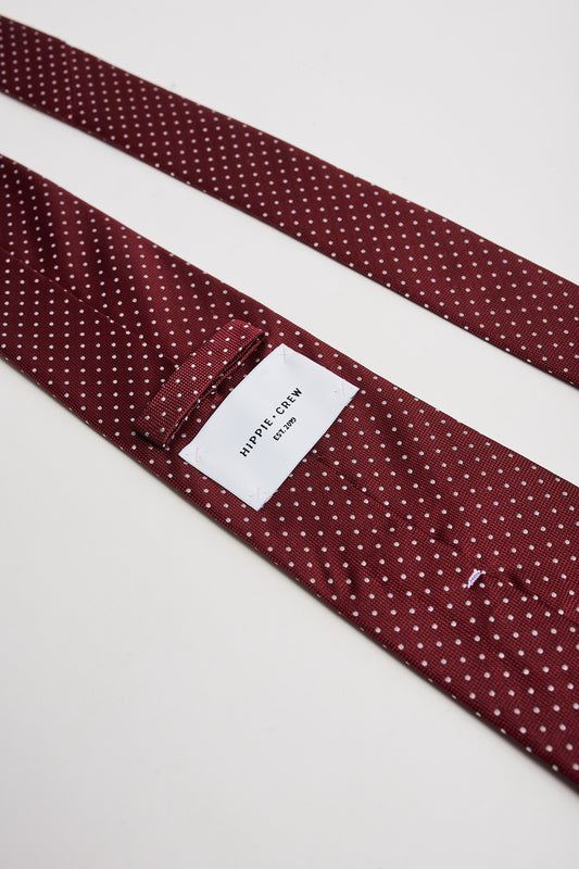Corbata lunares Burdeos