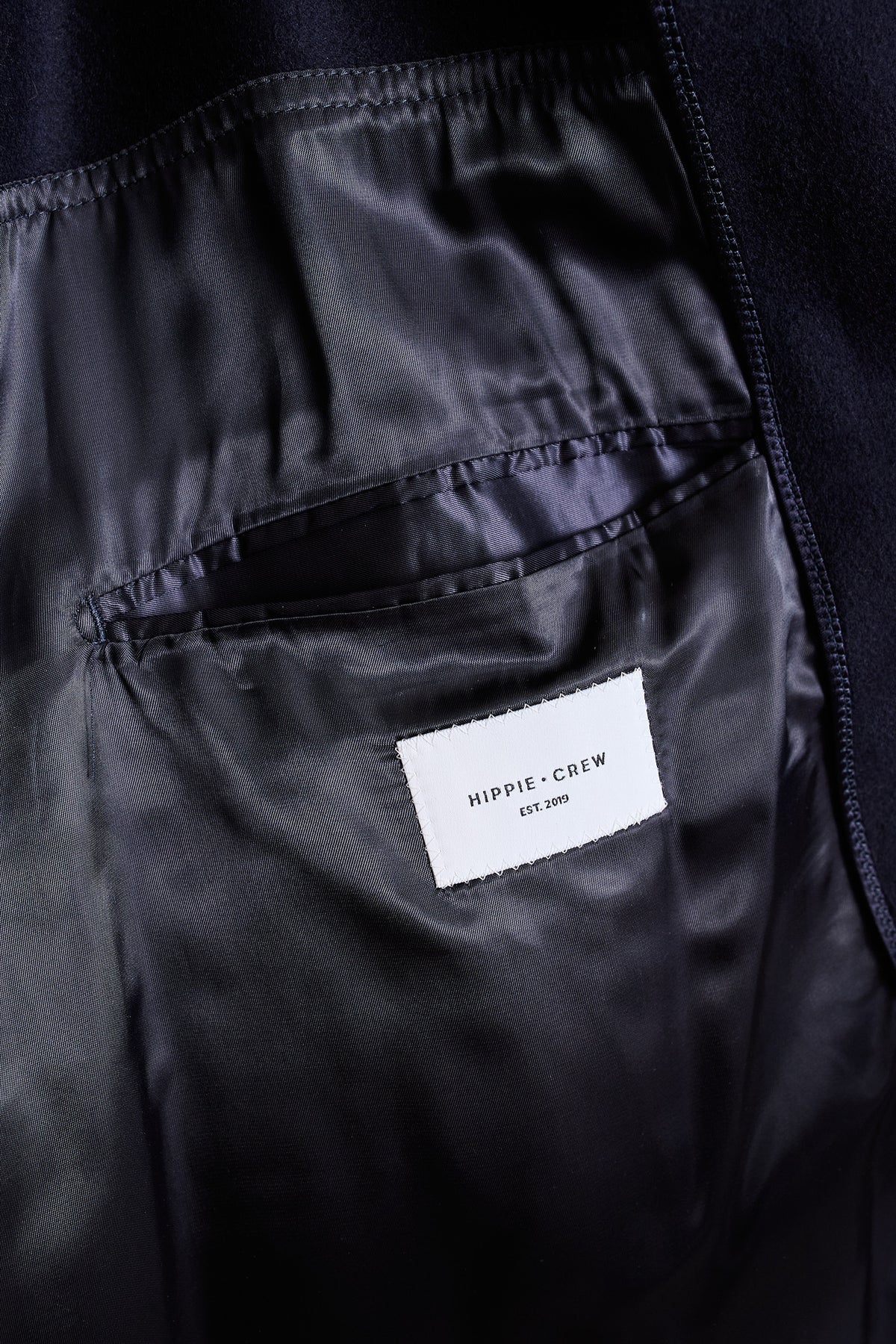 Abrigo raglan lana cashmere azul marino