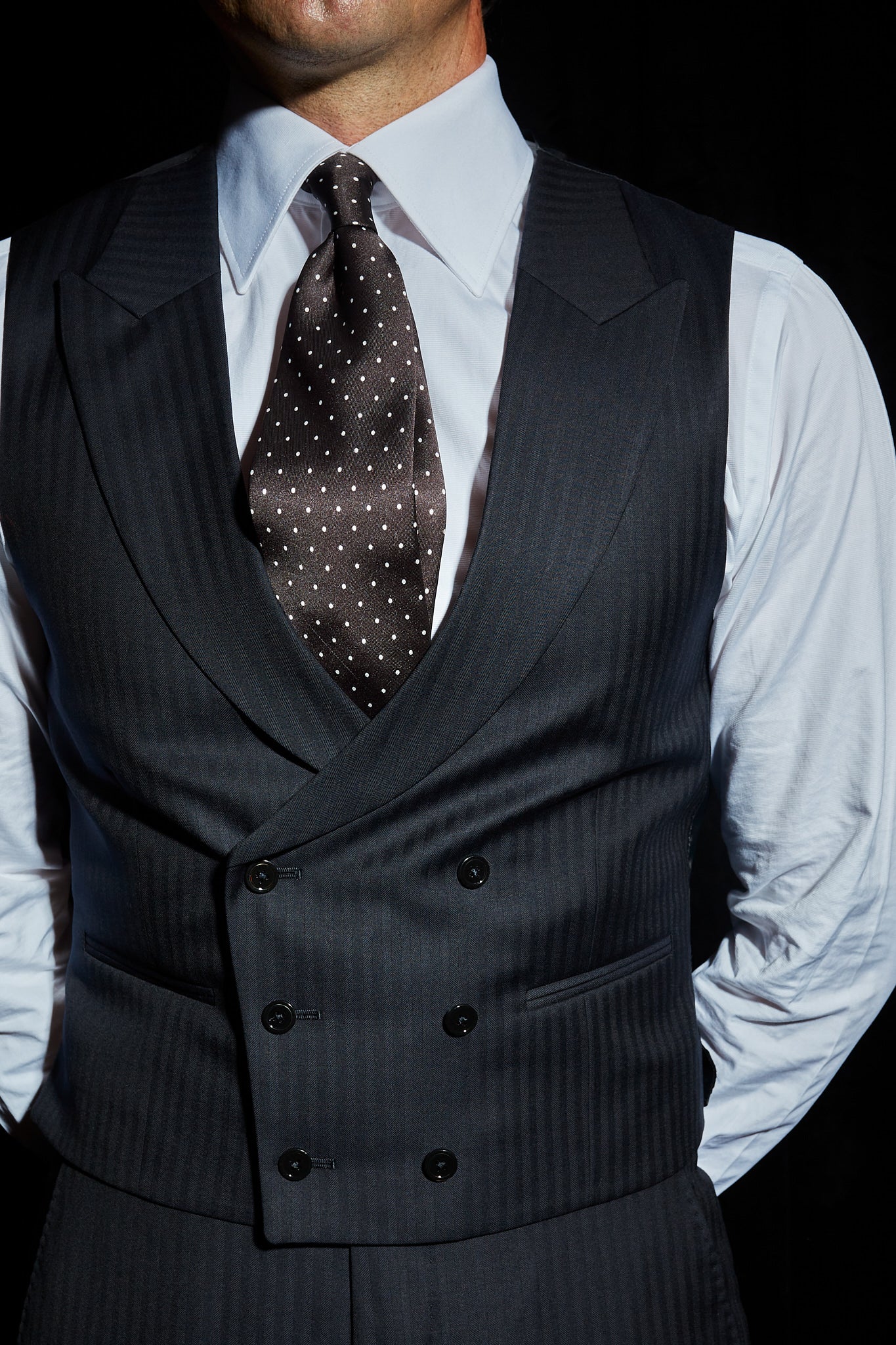 Chaleco formal azul marino espiga Ready to Wear