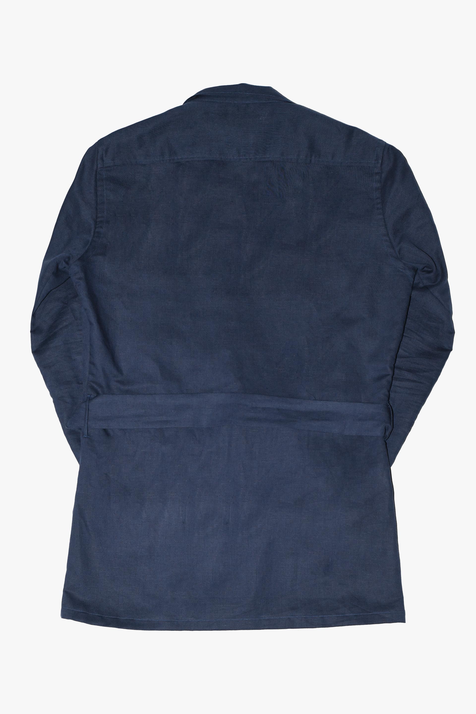 Camisa MTO Sahariana lino Azul marino Hippie Crew