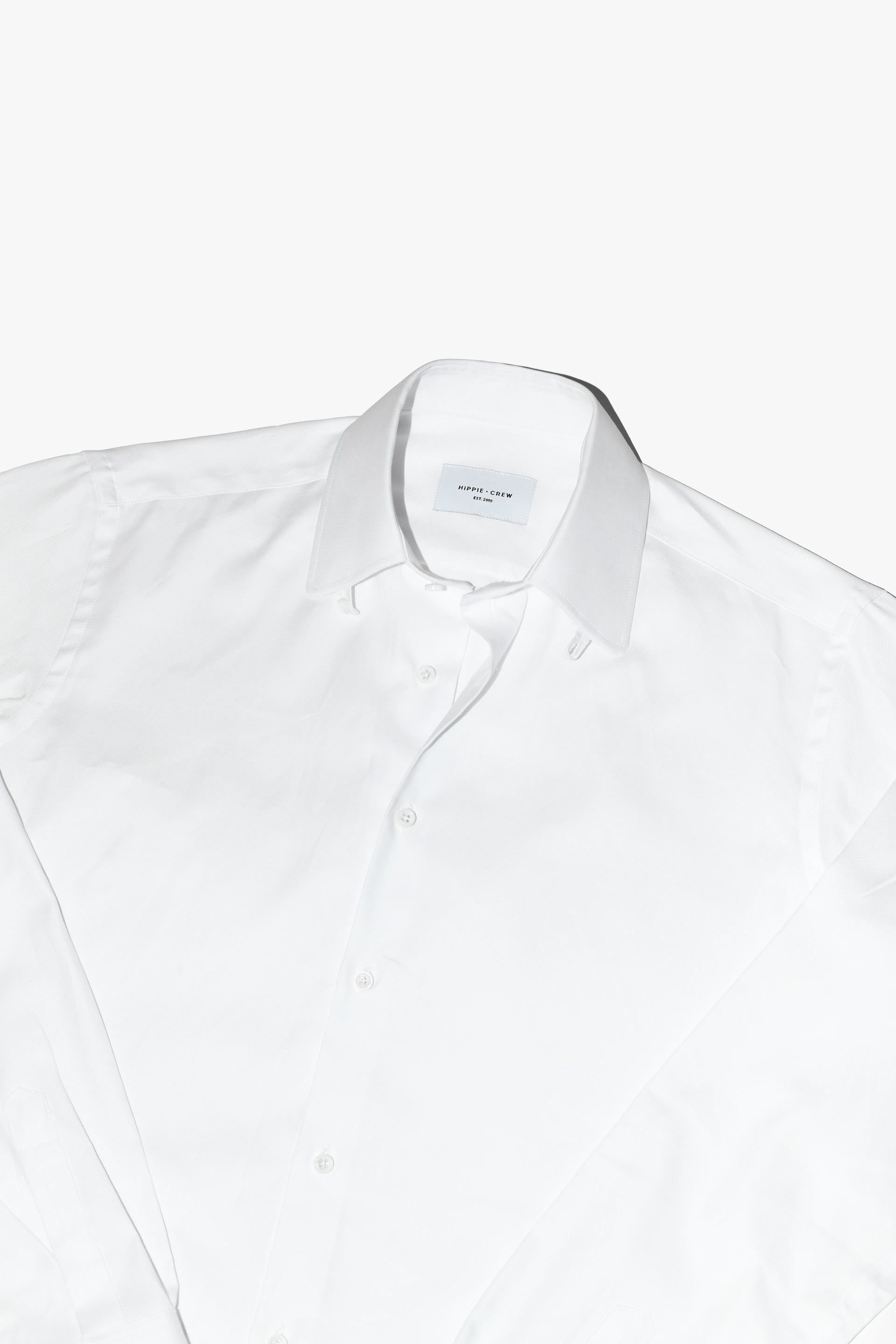 Camisa vestir MTO blanca cuello baby Hippie Crew