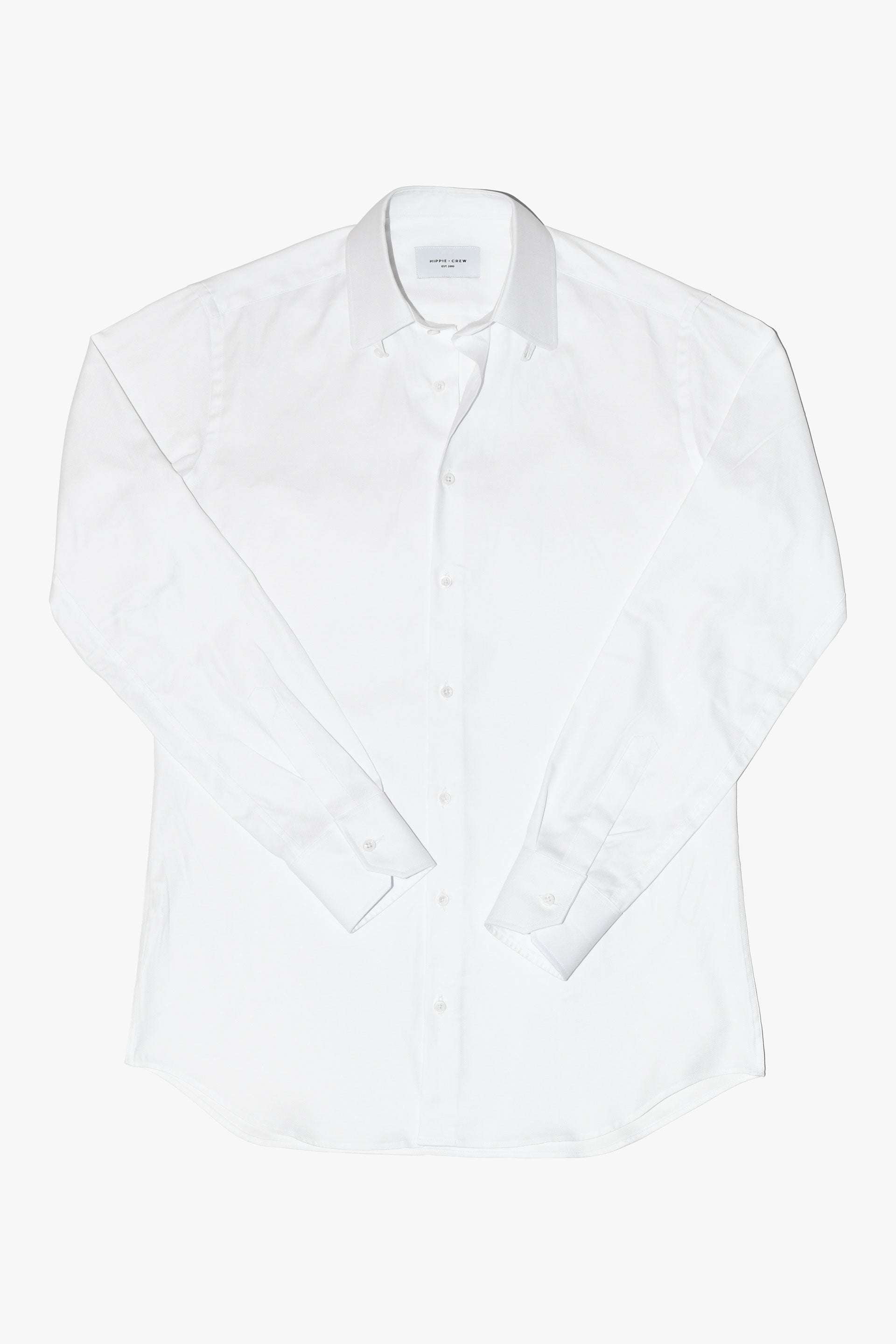 Camisa vestir MTO blanca cuello baby Hippie Crew