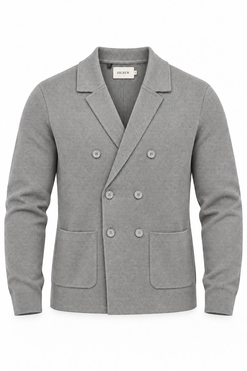 Blazer cruzada punto gris