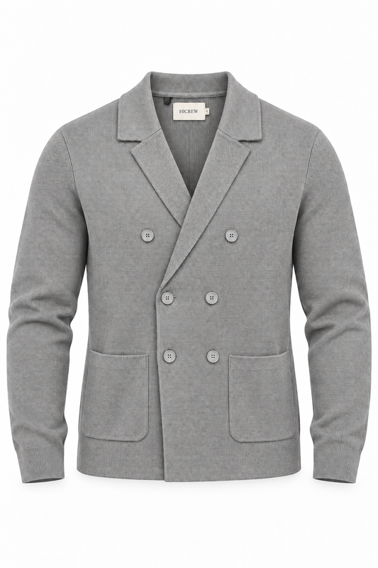 Blazer cruzada punto gris