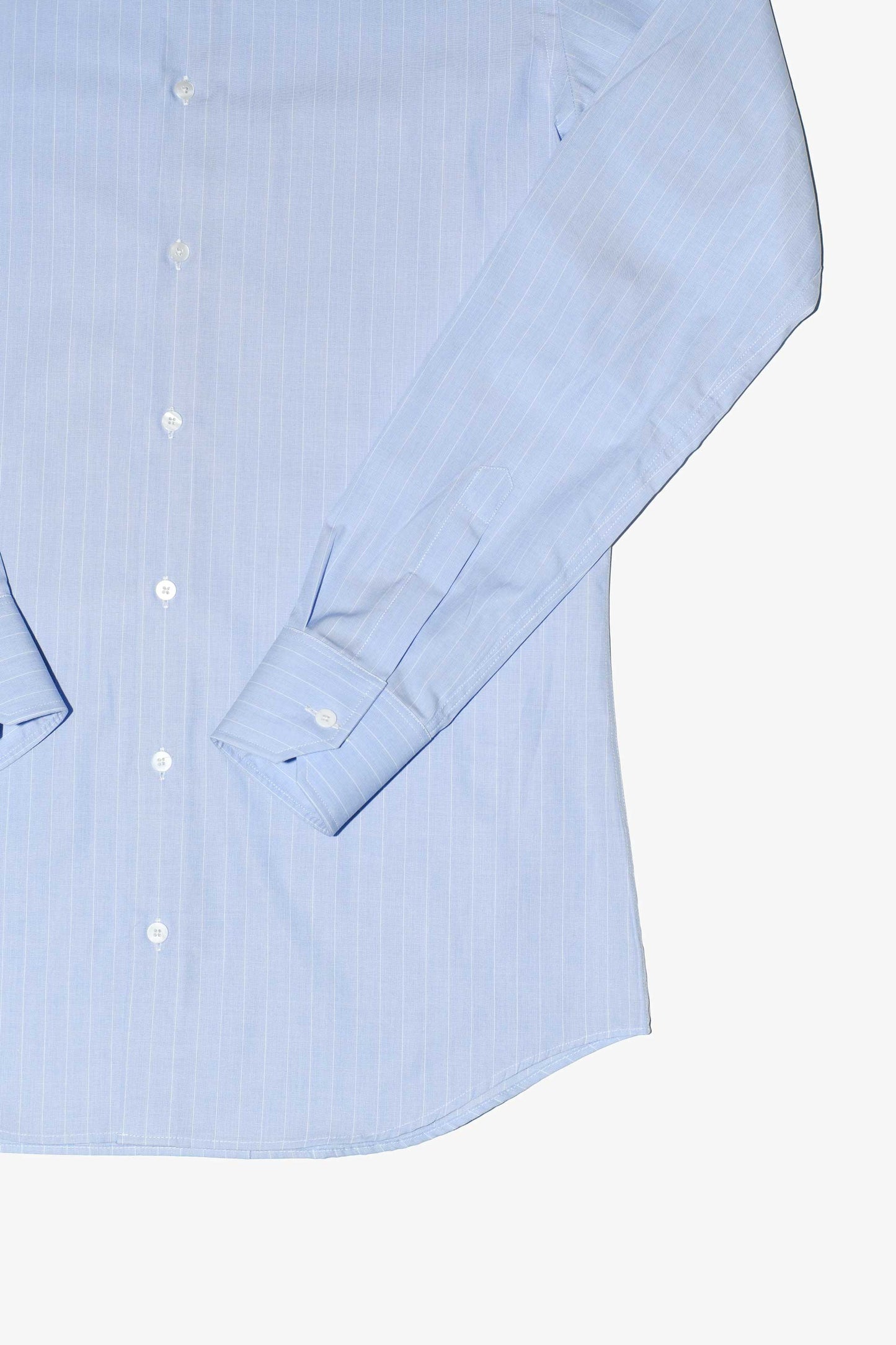 Camisa vestir azul rayas cuello inglés