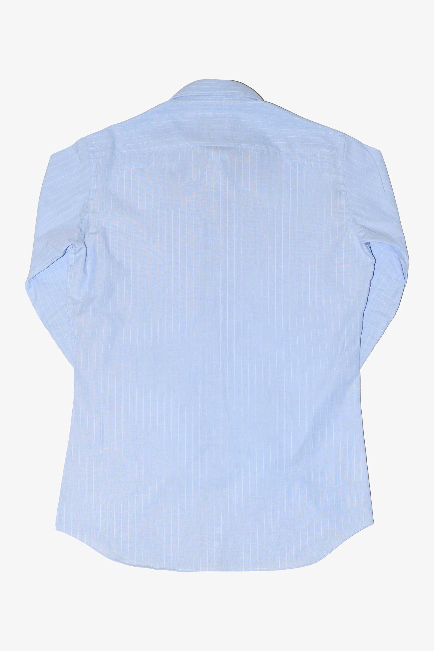 Camisa vestir azul rayas cuello inglés