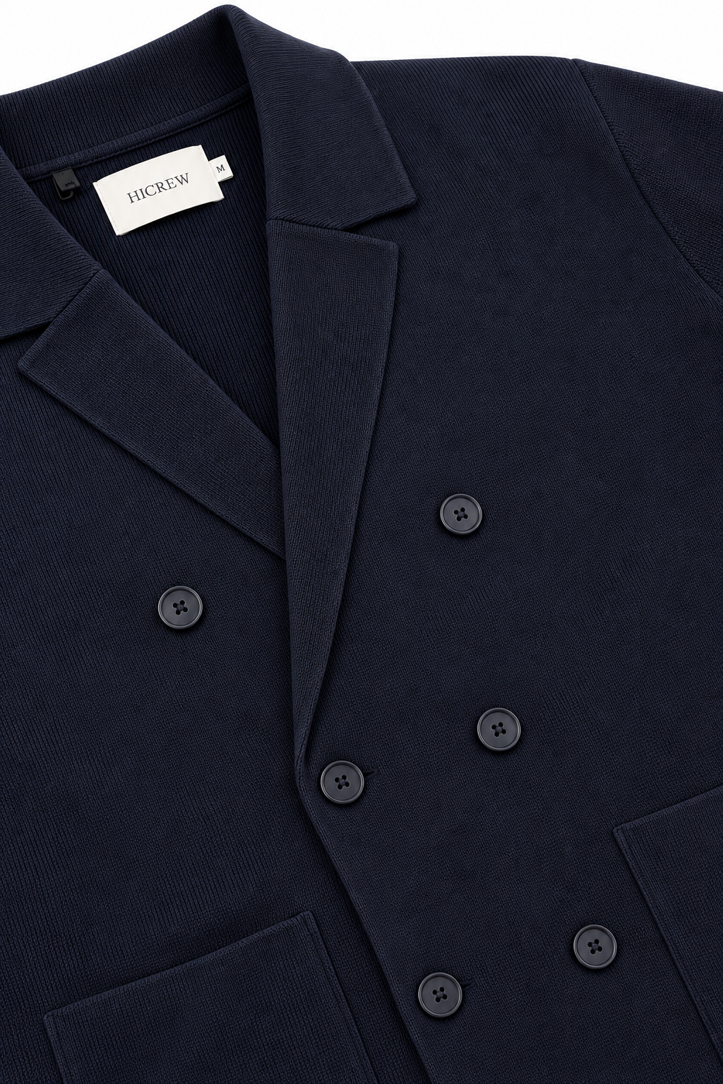 Blazer cruzada punto azul marino