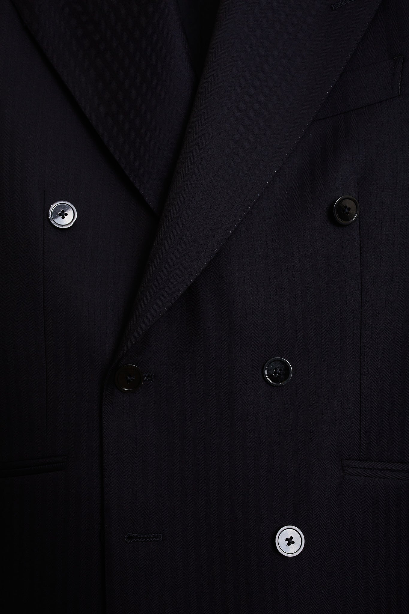 Americana traje cruzado azul marino espiga Ready to Wear